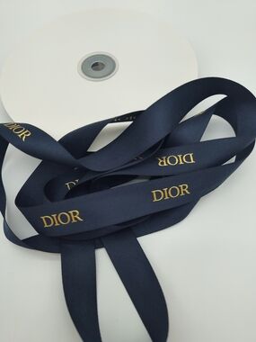 DIOR Navy Gold Logo Ribbon 100 Yard  FULL ROLL Luxury Gift Wrap NIP NWT